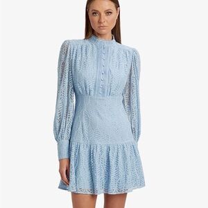 Elegant Blue Lace Dress